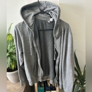 Grey plain zip up jacket